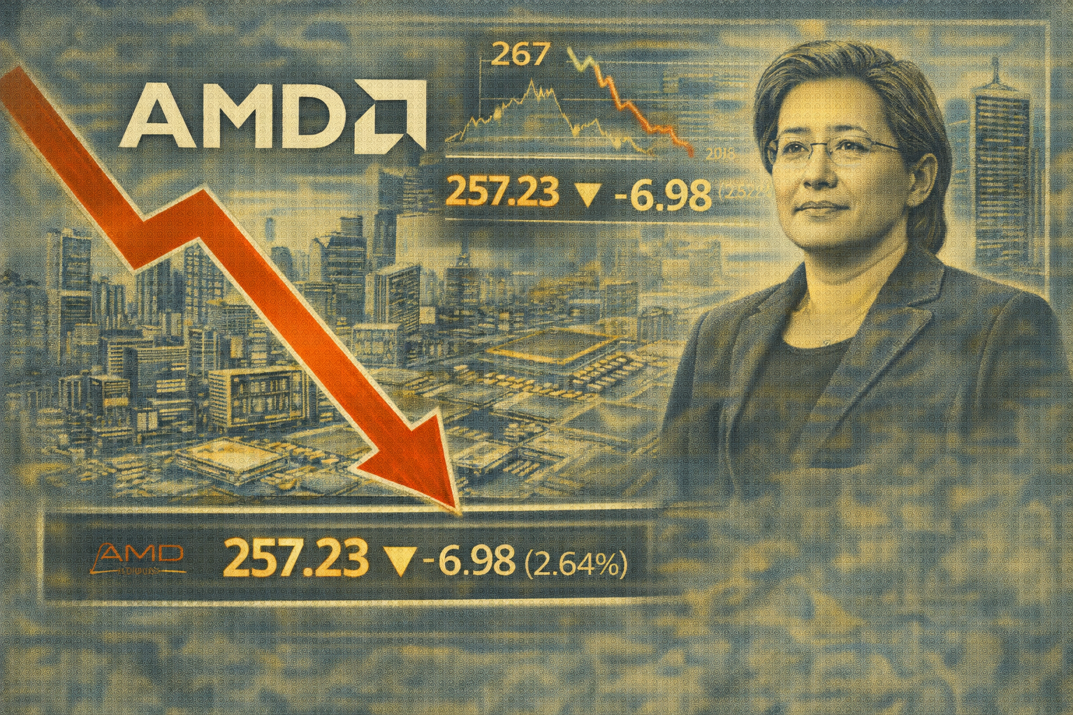 AMD stock (NASDAQ: AMD) slid as much as 3% on Monday as profit-taking hit chip leaders despite strong AI-driven gains.
