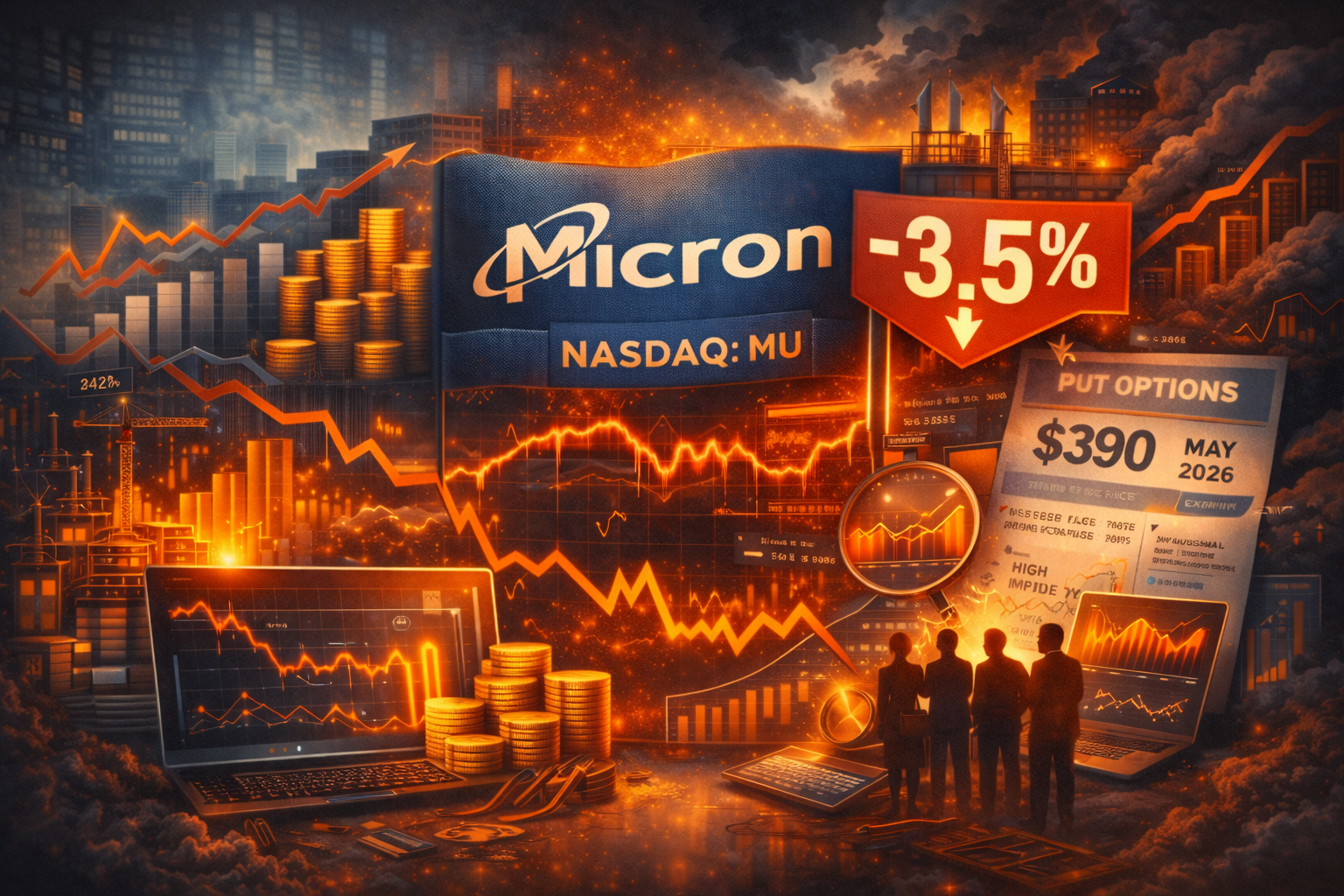 Micron stock slid over 3.5% after a sharp rally as profit-taking, options hedging and capex worries weighed on shares.