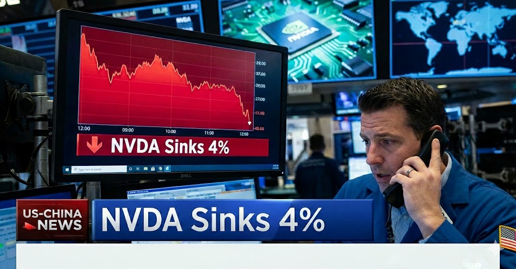 Nvidia stock slid 4% as US security reviews delay China H200 AI chip exports, reviving policy risk fears for investors.