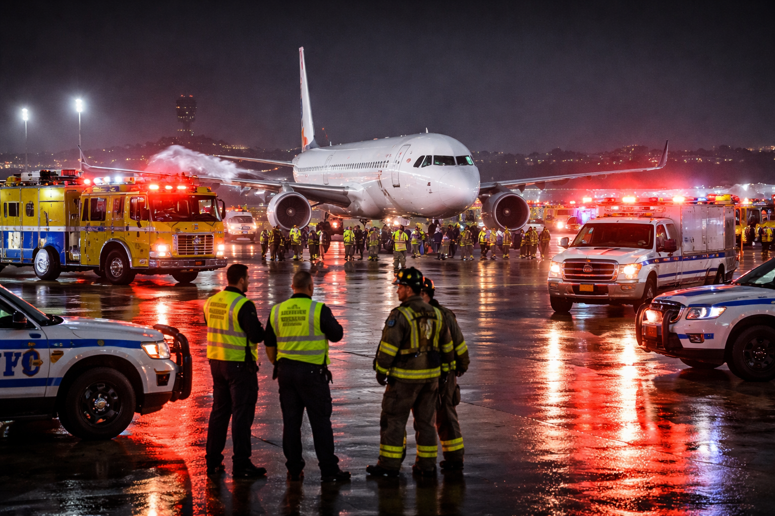 LaGuardia shuts after jet hits fire truck, grounding flights and triggering delays as ripple effects spread across NYC and beyond.