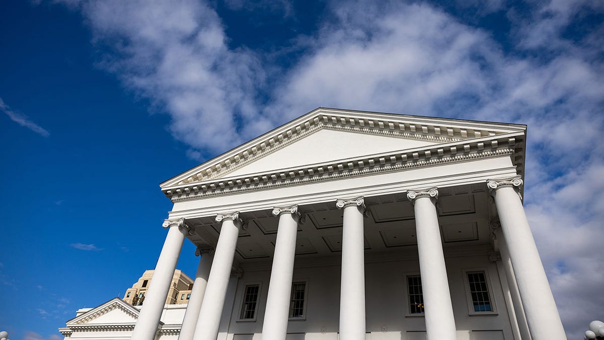 Virginia State Capitol building in Richmond during inauguration ceremony